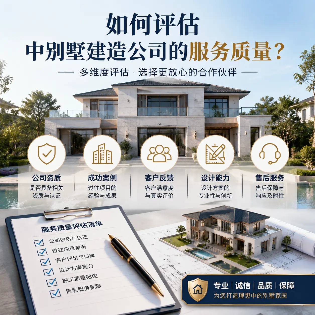 如何评估 松桃 中别墅建造公司的服务质量？