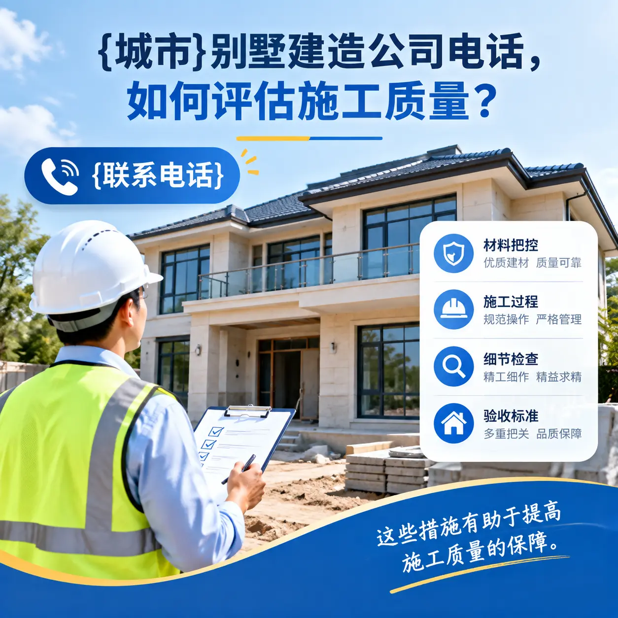 松桃别墅建造公司电话，如何评估施工质量？