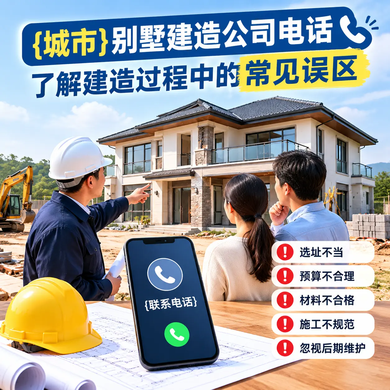 松桃别墅建造公司电话,了解建造过程中的常见误区